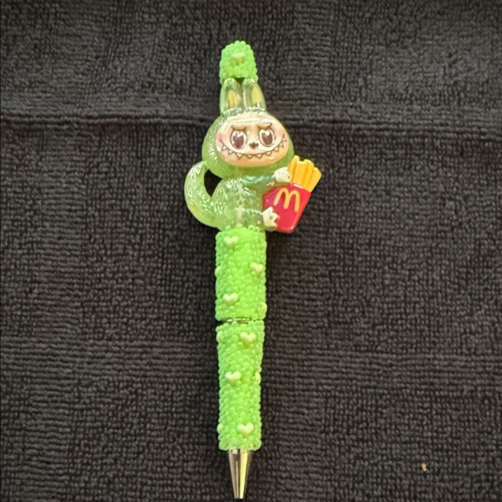 McDonald's Green Labubu Novelty Pen with Red Fries Accent